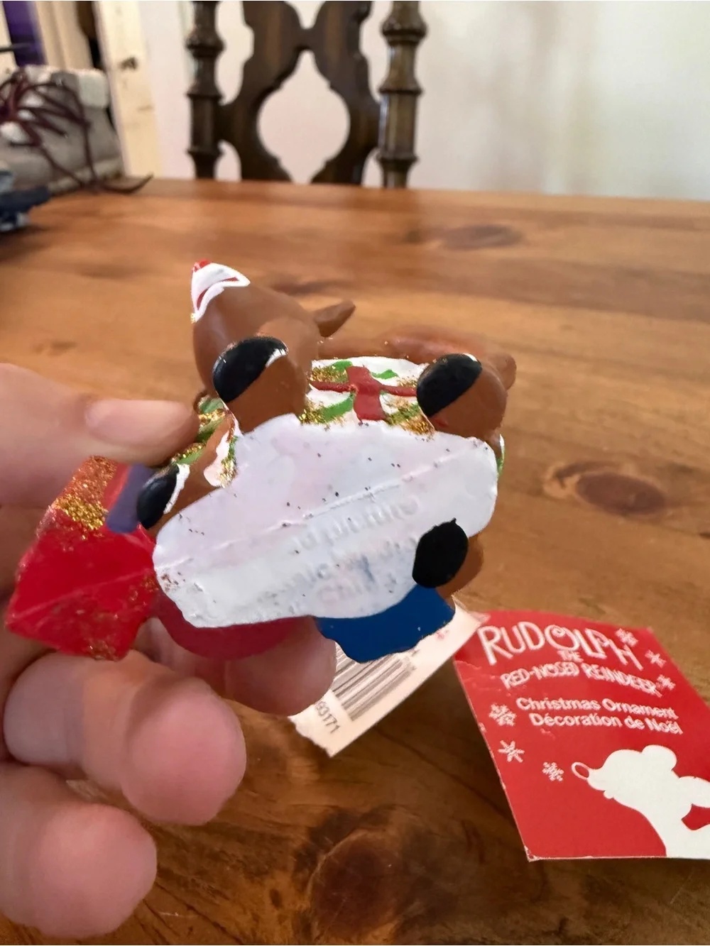 Rudolph Reindeer Christmas Tree Ornament - Brown & Green